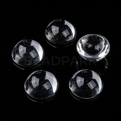 Transparent Half Round Glass Cabochons GGLA-R027-25mm-1