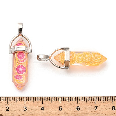 Fruit Theme Epoxy Resin Pendants RESI-L045-02P-1