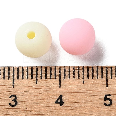 Rubberized Style Imitated Silicone Acrylic Beads MACR-D029-01C-1