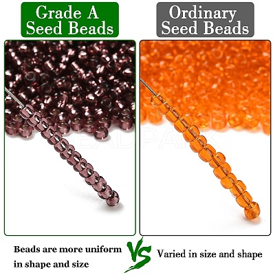 Indigo 11/0 Round Transparent Glass Seed Beads X-SEED-Q007-F57-1