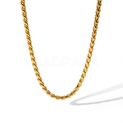 304 Stainless Steel Cuban Link Chain Bracelets & Necklaces Sets for Women FI8814-1-1