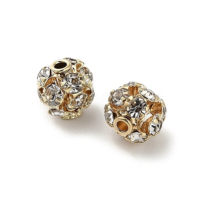 6mm Brass Rhinestone Beads X1-KK-S519-01A-01G-1