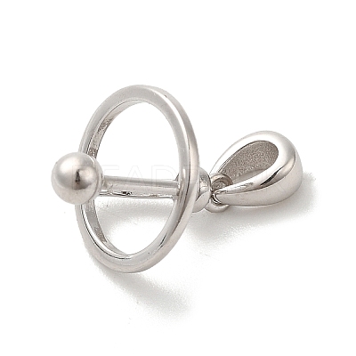 Anti-Tarnish Rhodium Plated 925 Sterling Silver Locket Style Planet Pinch Bails STER-NH0001-55B-P-1