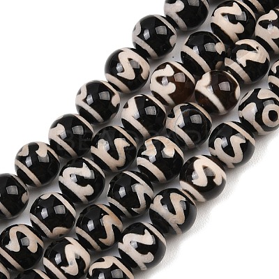 Tibetan Style dZi Beads Strands G-G328-A11-10mm-1