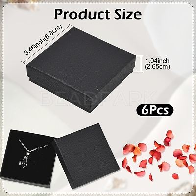 6Pcs Square Cardboard Necklace Box CBOX-YW0001-05A-1