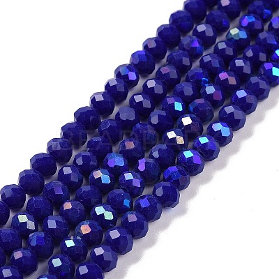 Electroplate Opaque Solid Color Glass Beads Strands LS-EGLA-A034-P10mm-L12-1