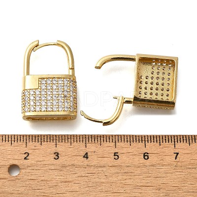 Rack Plating Brass Micro Pave Cubic Zirconia Hoop Earring Findings EJEW-H143-11G-1