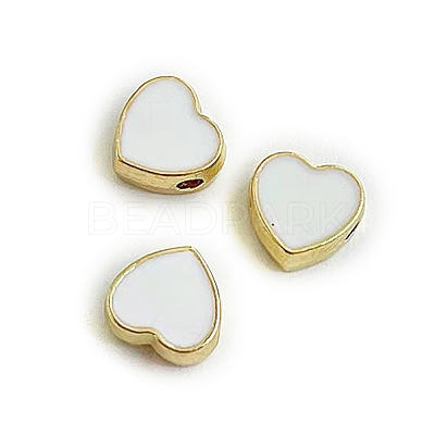 Light Gold Plated Alloy Enamel Beads ENAM-WH0001-25C-1