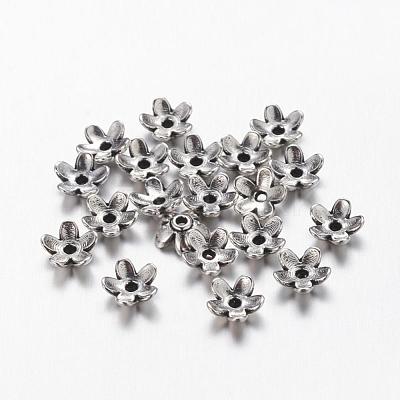 Tibetan Style Zinc Alloy Bead Caps TIBEB-6.5x3-AS-FF-1