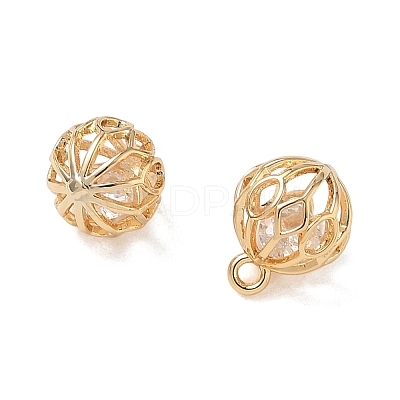 Brass Micro Pave Clear Cubic Zirconia Pendants KK-D261-01G-09-1