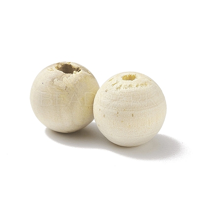 (Defective Closeout Sale: Spotted) Unfinished Natural Wood Beads WOOD-XCP0001-57-1