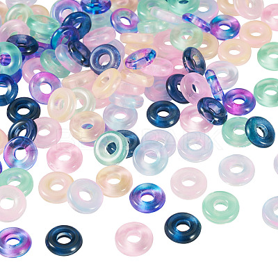 120Pcs 6 Colors Transparent Glass European Beads GLAA-TA0004-07-1