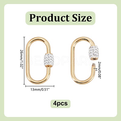 4Pcs 304 Stainless Steel Screw Carabiner Lock Charms STAS-HY0001-94-1