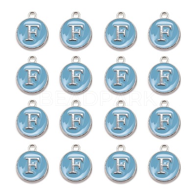 Platinum Plated Alloy Enamel Charms ENAM-S118-04F-P-1