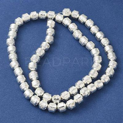 Electroplated Natural Lava Rock Beads Strands G-L606-B02-01F-1