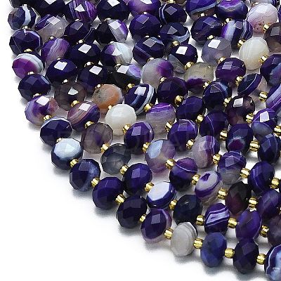 Natural Banded Agate Beads Strands G-P573-A12-01-1
