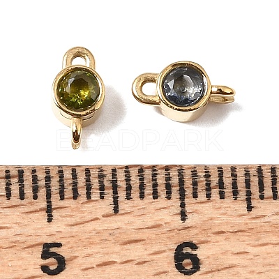 12 Colors 304 Stainless Steel Pave Cubic Zirconia Geometric Connector Charms SA-CBAFEA1-01B-G-1
