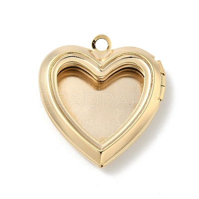 Heart Brass Locket Pendants KK-K414-12A-G-1