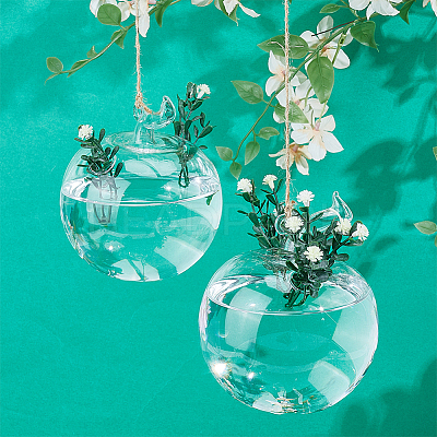 Glass Hanging Hydroponic Vases AJEW-WH0752-090B-1