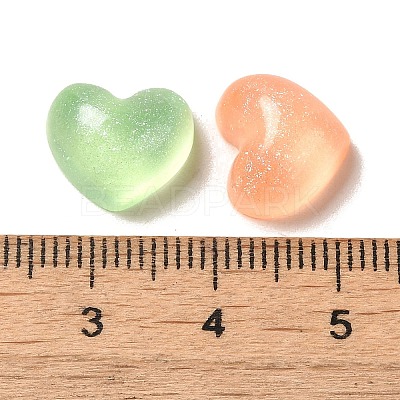 Transparent Resin Decoden Cabochons with Glitter Powder X-RESI-E053-08C-1