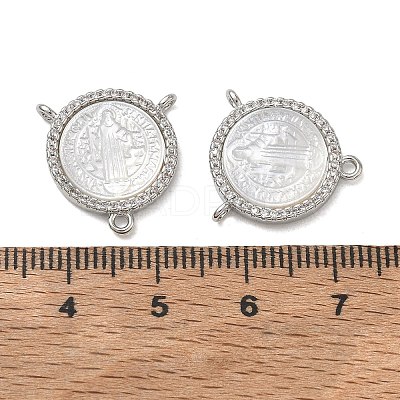 Brass Micro Pave Clear Cubic Zirconia Chandelier Component Links CU-CBA5585-03P-03-1