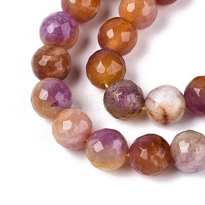 Dyed Natural White Jade Beads Strands G-T139-8mm-60-16-1