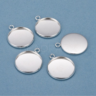 304 Stainless Steel Pendant Cabochon Settings X-STAS-F191-14S-F-1