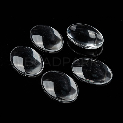 Transparent Oval Glass Cabochons LS-GGLA-R022-35x25-1