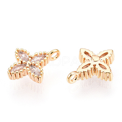 Brass Cubic Zirconia Pendants KK-S336-08G-1