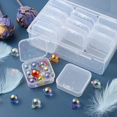 12Pcs Square Plastic Organizer Beads Storage Containers CON-YW0001-35-1