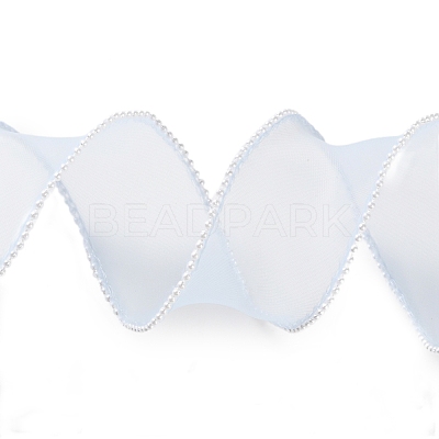 5 Yards ABS Pearl Edged Mesh Ribbon for Bowknot Making OCOR-B004-01A-05-1