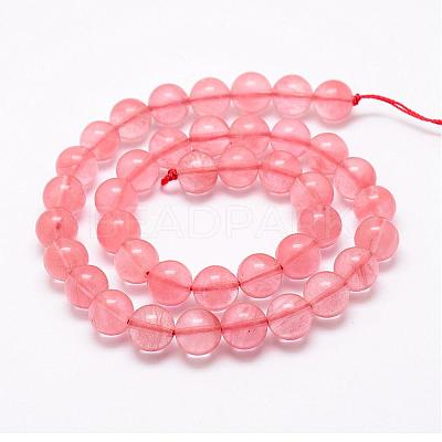 Cherry Quartz Glass Bead Strands G-P256-06-8mm-1