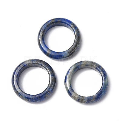 Natural Lapis Lazuli Plain Band Ring RJEW-P044-01A-01-1