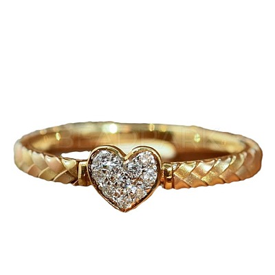 Heart 925 Sterling Silver Micro Pave Clear Cubic Zirconia Finger Rings FS-WGC3F33-03-1