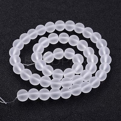 Frosted Glass Bead Strands GLAA-G016-6mm-01-1