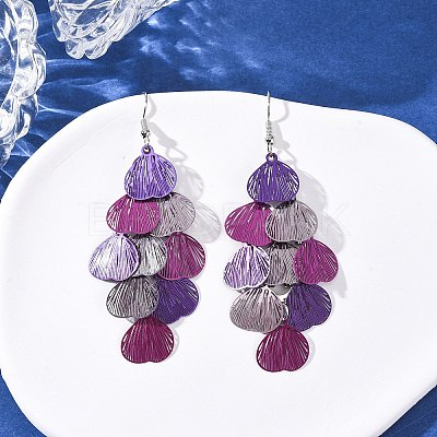 430 Stainless Steel Heart Dangle Earrings EJEW-A137-09P-01-1