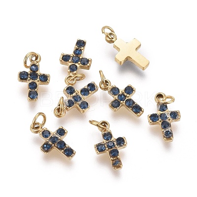316 Surgical Stainless Steel Tiny Cross Charms STAS-F256-023B-G-1