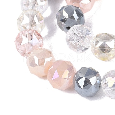 Electroplate Imitation Jade & Opaque & Transparent Glass Beads Strands EGLA-Q135-8MM-A16-1