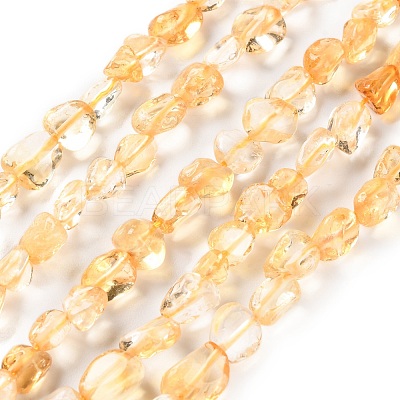 Heated Natural Citrine Beads Strands G-P497-01C-39-1