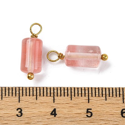 Cherry Quartz Glass Cloumn Pendants LS-STAS-H221-04G-03-1