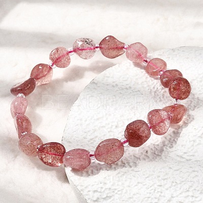 Natural Strawberry Quartz Beads Bracelets GG-CBA05D5-02B-03A-1