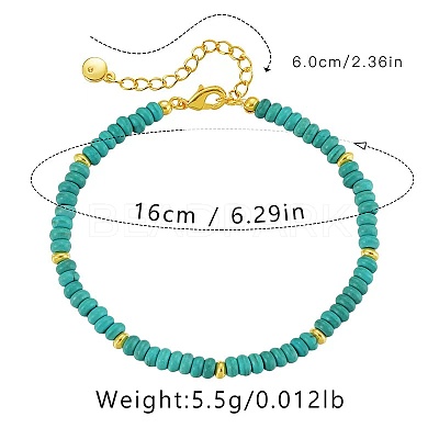 Bohemian Style Synthetic Turquoise Rondelle Beaded Bracelets for Women NJ4961-1