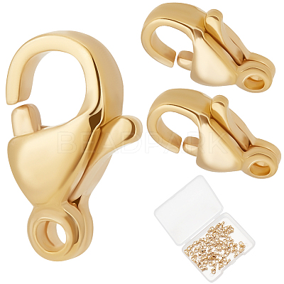 50Pcs 304 Stainless Steel Lobster Claw Clasps STAS-BBC0006-02A-1