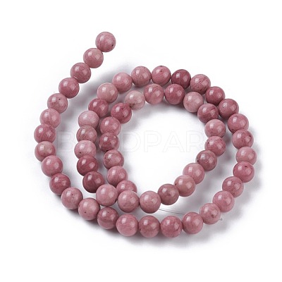 Natural Rhodonite Bead Strands G-L417-08-6mm-1