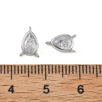 SHEGRACE Brass Pave Clear Cubic Zirconia Teardrop Chandelier Component Links XGRQ2O074-428P-1