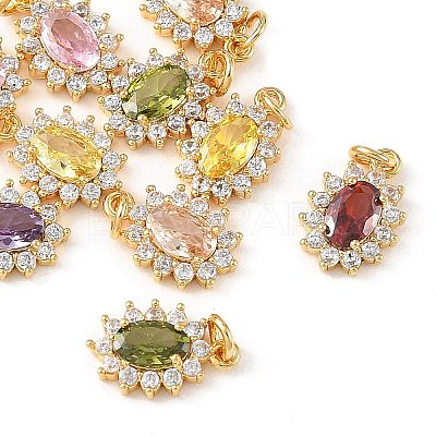 SHEGRACE Brass Micro Pave Cubic Zirconia Pendants XGRQ2O909-446G-1
