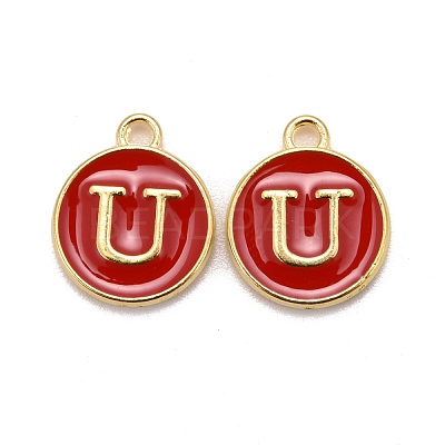 Golden Plated Alloy Enamel Charms ENAM-S118-03U-1