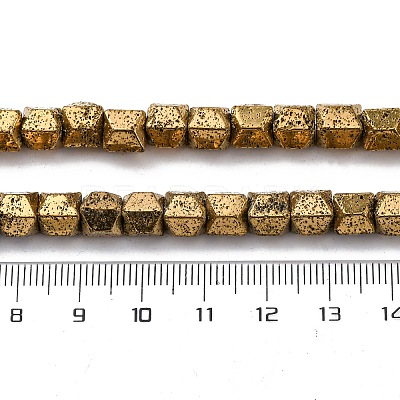 Electroplated Natural Lava Rock Beads Strands G-A256-D01-01G-1