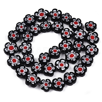 Handmade Millefiori Glass Bead Strands LAMP-N029-017D-09-1