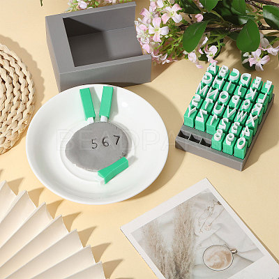 Plastic Uppercase Letter Clay Stamp Sets DIY-WH0591-269B-1